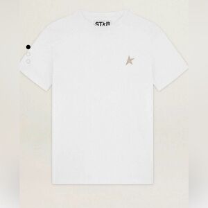 Golden Goose White Tee with Gold Star Logo Size XL